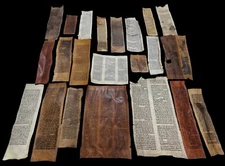 Rare Torah Bible Scroll Fragments-Handwritten on Deer & Calf Parchment 150–450