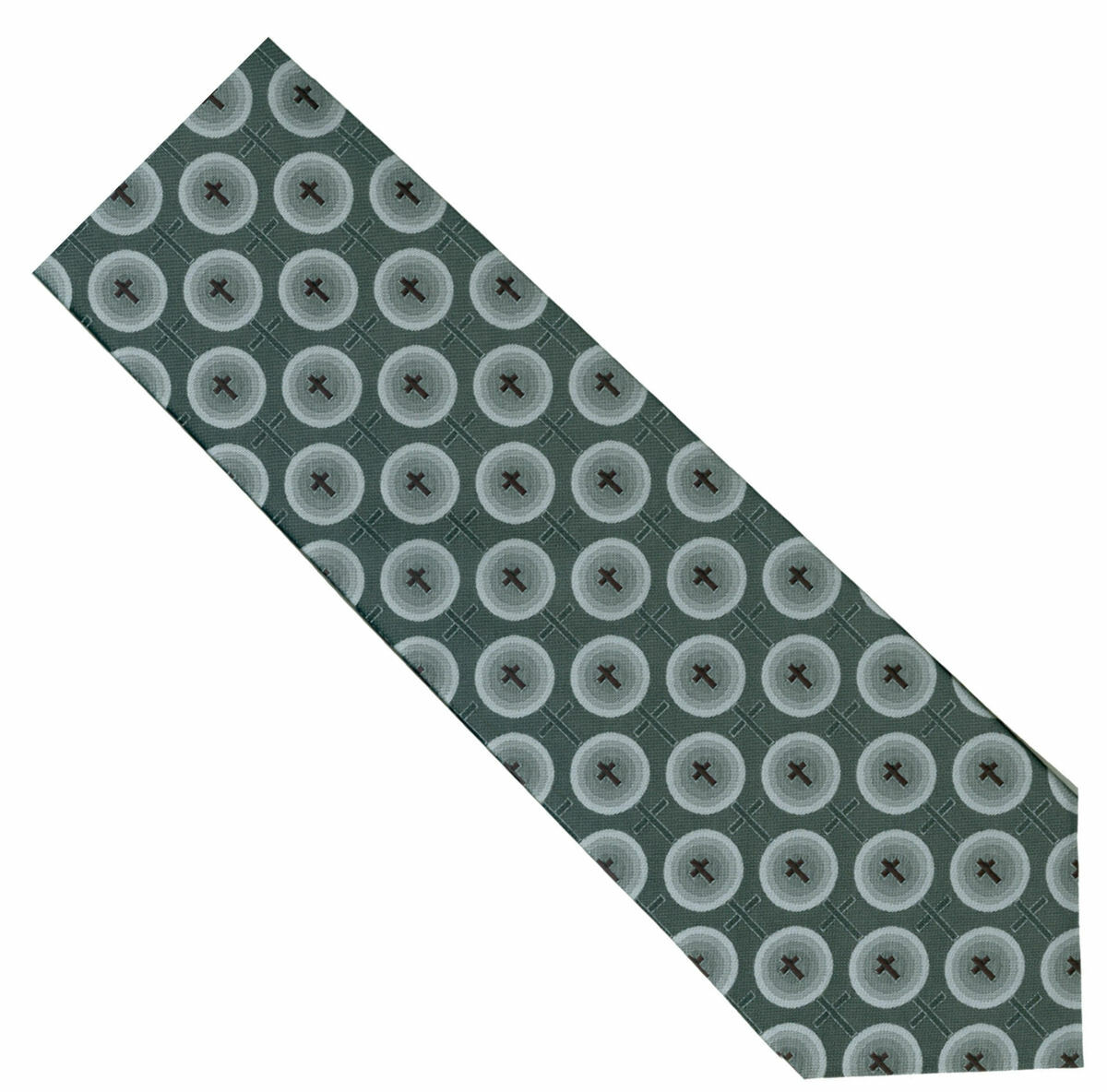 THE TIE STUDIO - CROSSES in Circles Silvery Grey Men's Novelty Tie