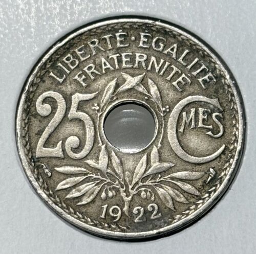 1922 France 25 Centimes Twenty Five