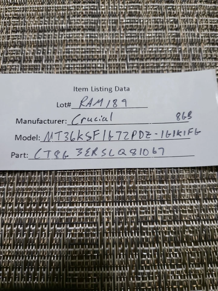 Crucial 8GB DDR3L-1066 240pin QR Server RAM CT8G3ERSLQ81067 - Image 4 of 4