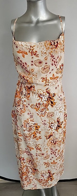 In The Style Damen Blumen Kleid Größe UK 10 Ärmellos Bleistift Leicht