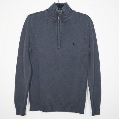 Zip Neck Musto Jumper Musto Men's Grey Embroidered High Neck 1/4