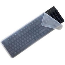 Clear Silicone Keyboard Cover Skin for 104/107 Keys Standard Size Computer PC