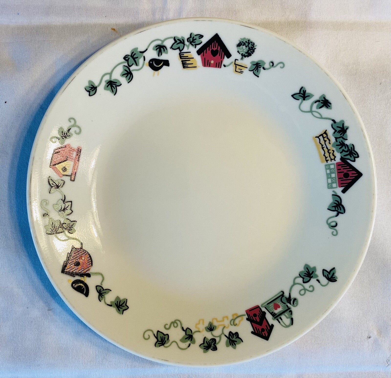 VINTAGE Corelle Bread Plates 6.75" GARDEN HOME Birdhouse 7Piece Set eBay