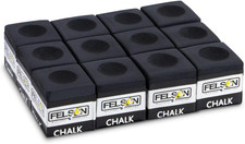 Felson Premium Pool Cue Chalk Cubes with Stylish Storage Box   Essential Billiar