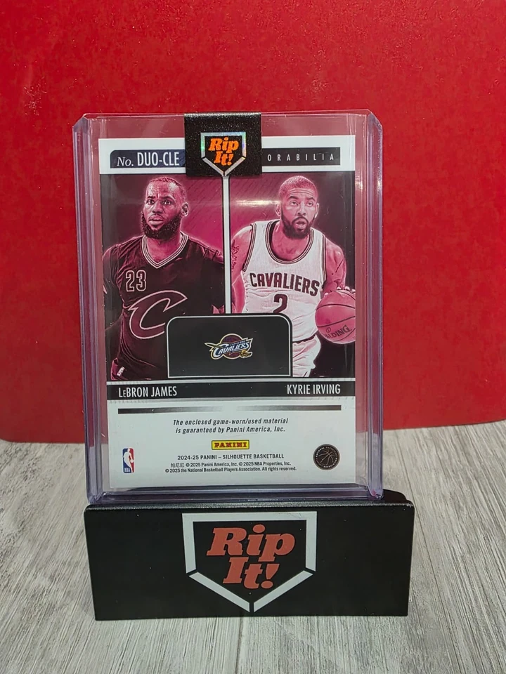 2024-25 Silhouette Duo Memorabilia LeBron James Kyrie Irving ¡Juego usado! Cavs Foto 2 de 2