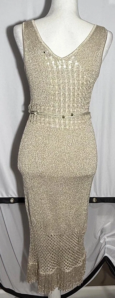 Vestido suéter para mujer Inc International Concepts dobladillo flecos doblado crochet talla XS Foto 3 de 4