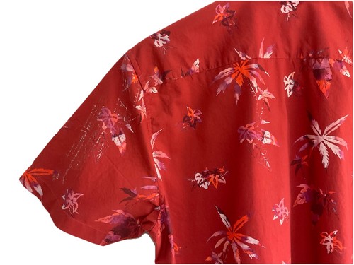 Ted Baker Mens Short Sleeve Floral Hawaiian Shirt Size 4 Large Red - Picture 20 of 22