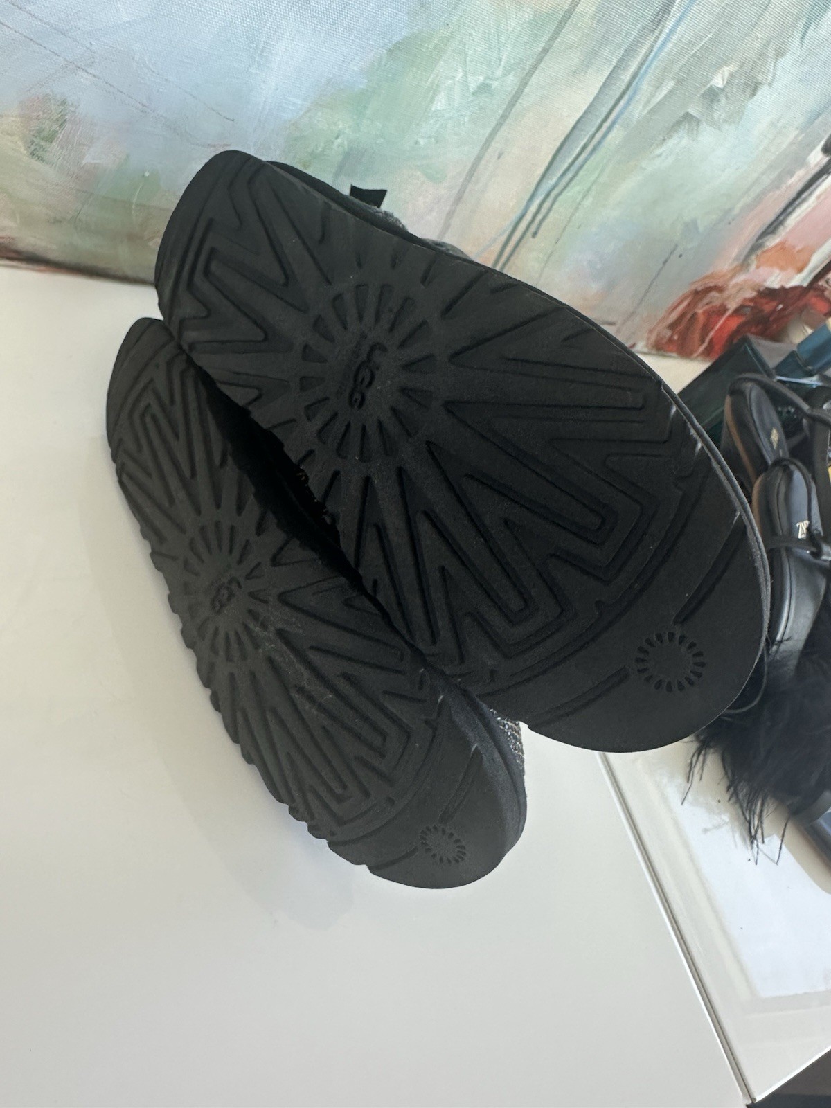 UGG Mini Bailey Glitter Leopard sequin Boots US 5… - image 3