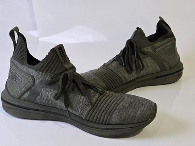 Puma Ignite Flash Men's Olive Green Knit Sock Athletic Sneakers US Size 12