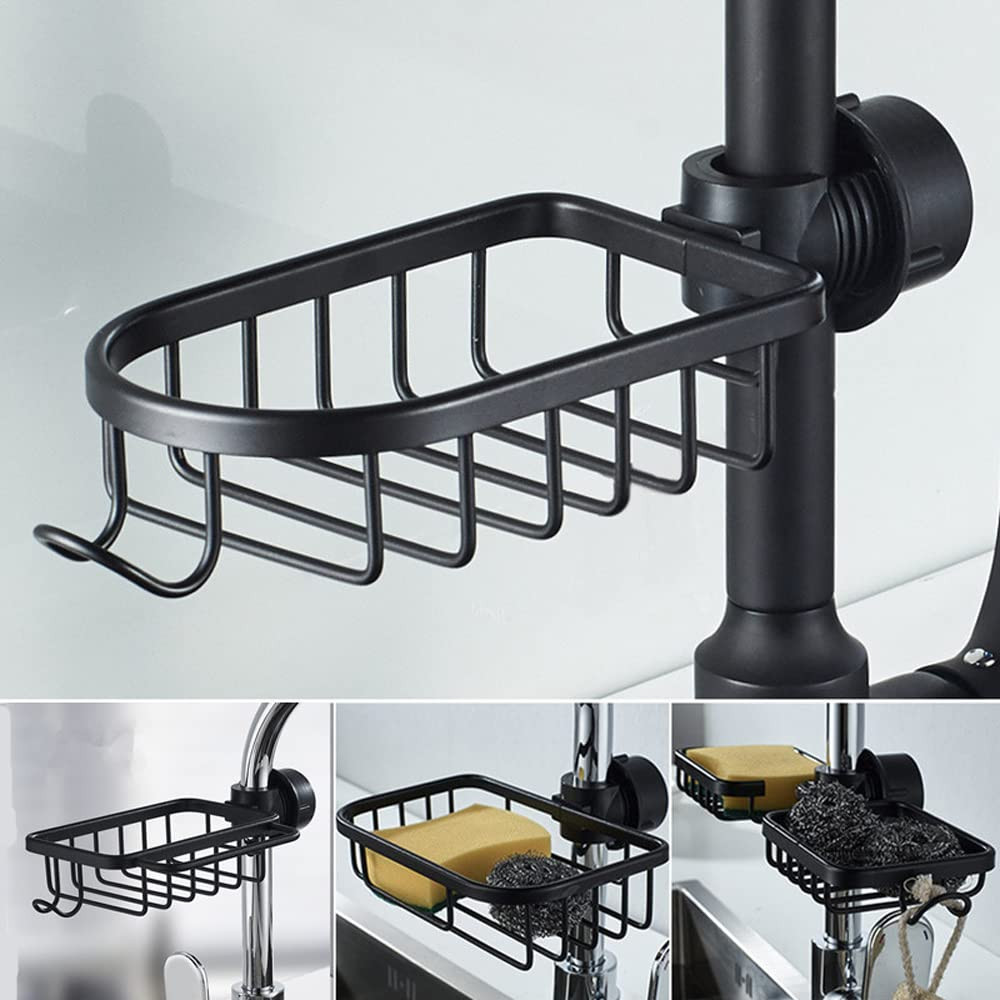 Over-the-Faucet Sponge Holder and Sink Caddy Organizer for Kitchen Storage-image