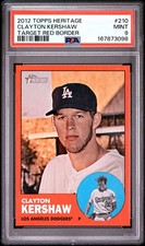 2012 Topps Heritage CLAYTON KERSHAW #210 Target Red Border PSA 9 Mint Dodgers