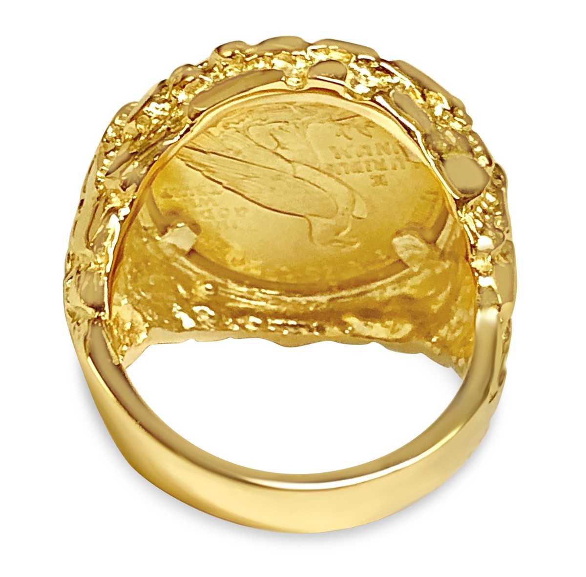 18k Yellow Gold Nugget Ring, Indian Head Coin | eBay