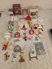 Vintage Mix Christmas Ornaments Lot Of 37