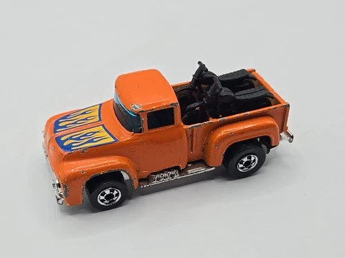 Vintage 1973 Hot Wheels Hi Tail Hauler 1956 Ford F100 Pickup Motorcycles Orange