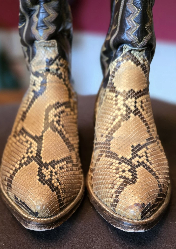 Botas occidentales Justin Python vintage con parte superior negra talla 8 1/2 D - estilo #8621 Foto 2 de 4