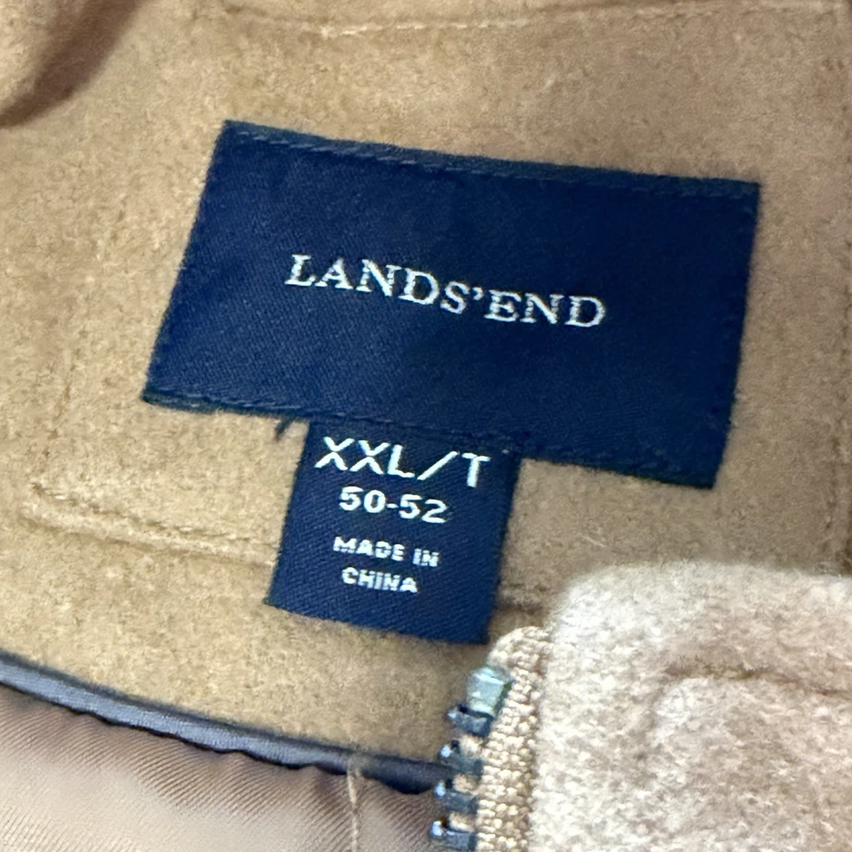 Lands End Mens Wool Cashmere Blend Hood Car Coat Parka Sz XXL/T - Chest 50-52 - Image 3 of 4