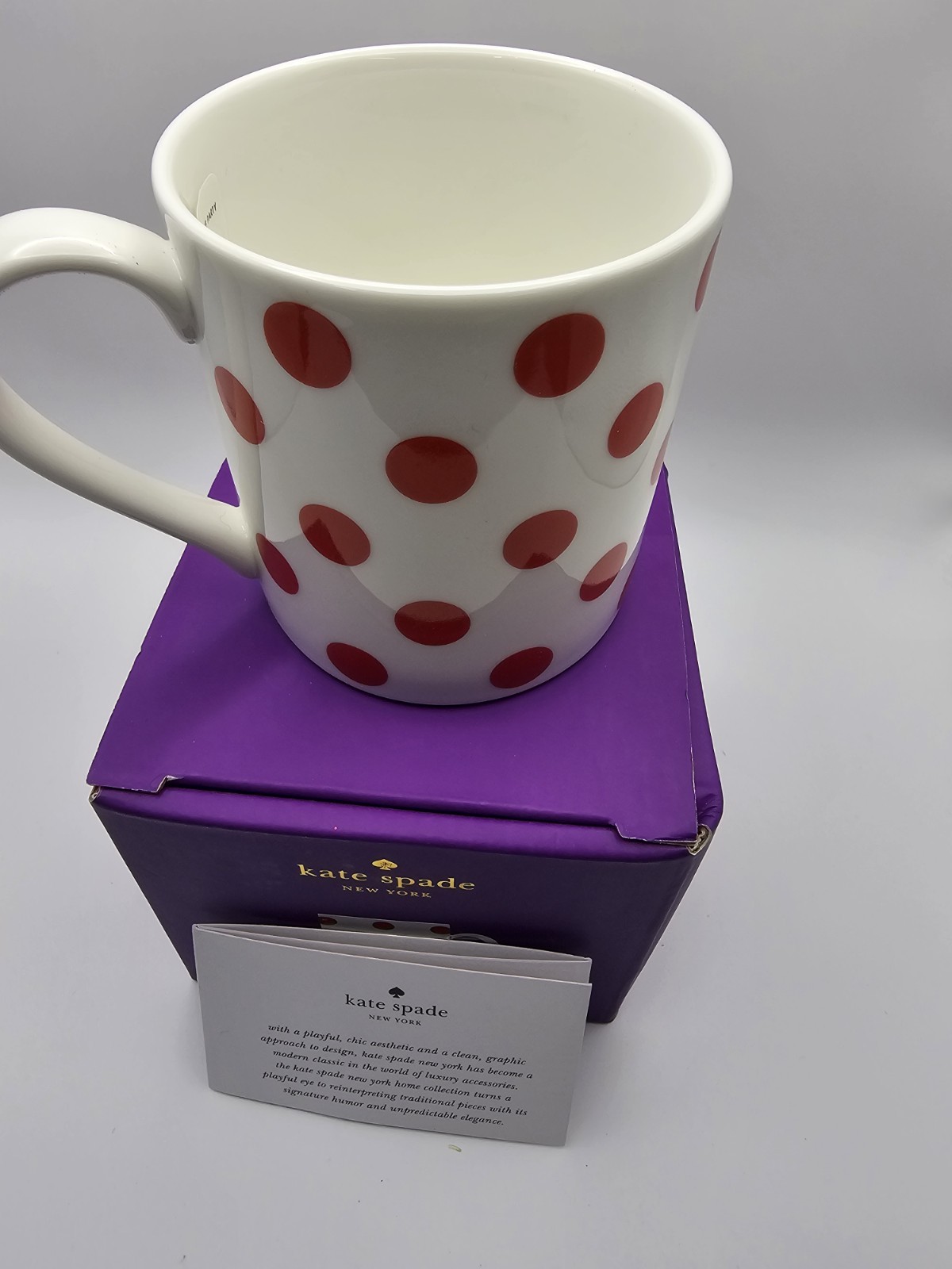 Kate Spade New York Lenox Life Of The Party Red Polka Dot Chic Coffee Mug 10 Oz thumbnail 2