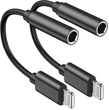  Apple MFi Certified 2 Pack iPhone 3.5mm Headphone Jack Adapter,Lightning to 3.