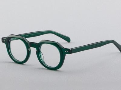 Retro Green Oval Full Rim Thick Acetate Eyeglass Frame Men Women Reading Glasses