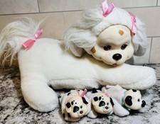 Vintage 1991 Hasbro Puppy Surprise Mom Dog 3 Babies Plush Pregnant dog Stuffed