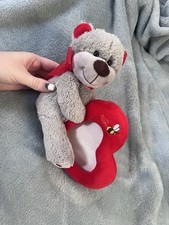 Grey Bear Hugging Red Heart Picture Frame Never Used Perfect For Valentines Day