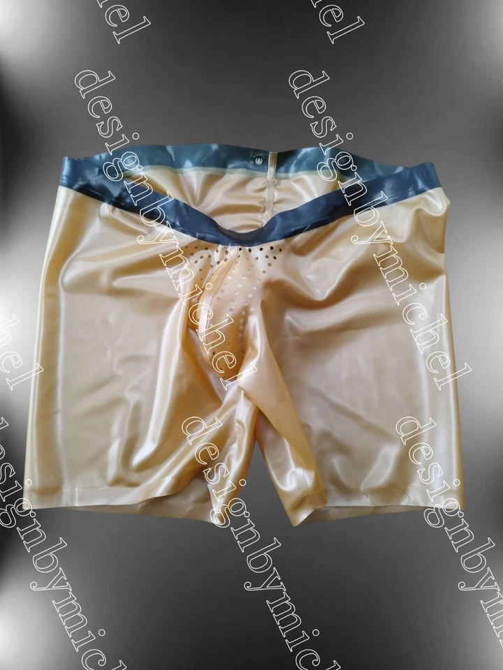 Latex Short in Metallic Transparent/Gold 0,4mm XL-XXL Chloriert - Bild 2 von 4