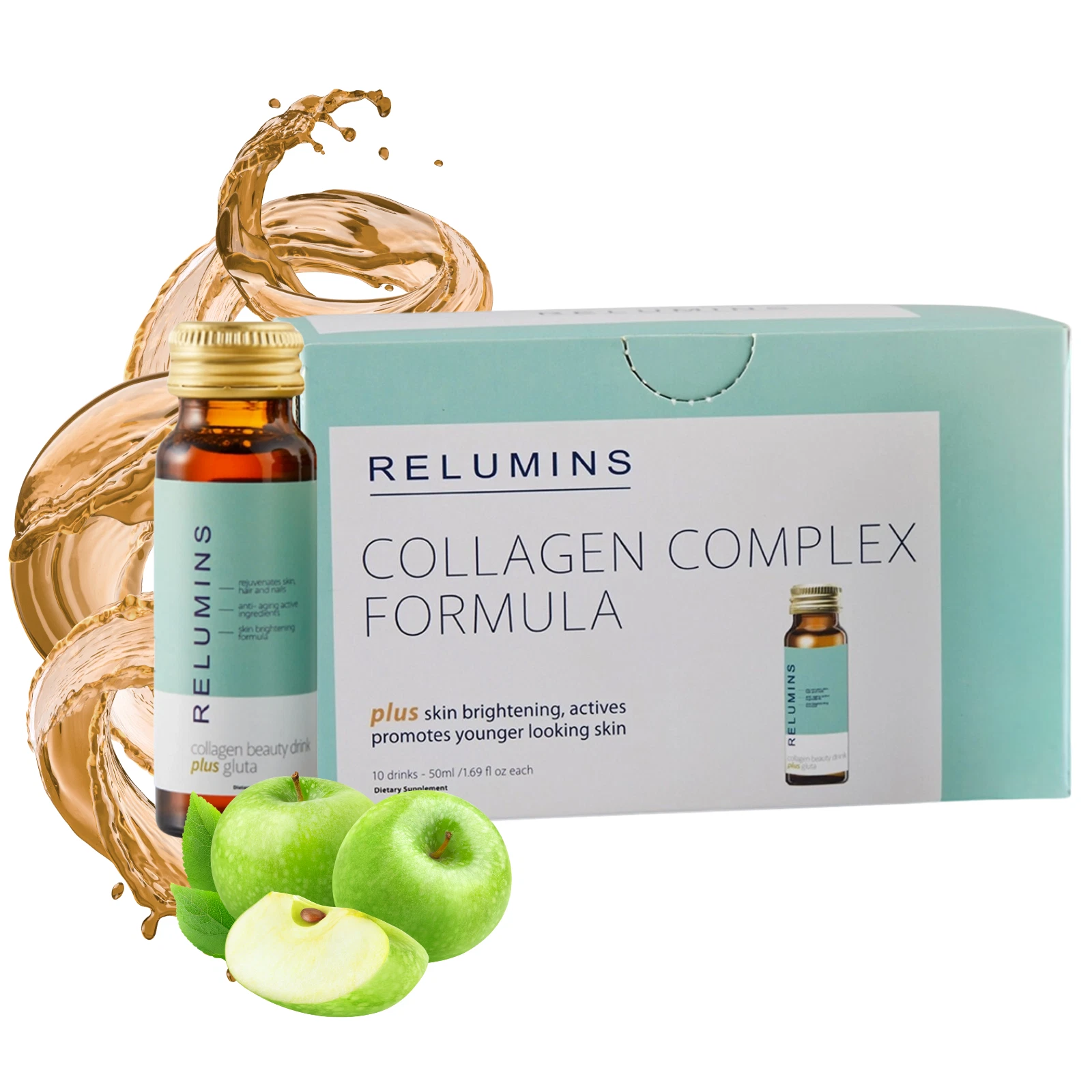 Relumins Beauty Collagen Drink Anti-aging Skin Brightening Formula Apple Flavor
