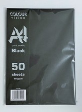 Colour Vision Pack of 50 sheets A4 Black paper 160 gsm