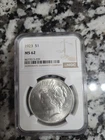 1923 Peace Silver Dollar. **NGC In Slab, Graded MS 62**.