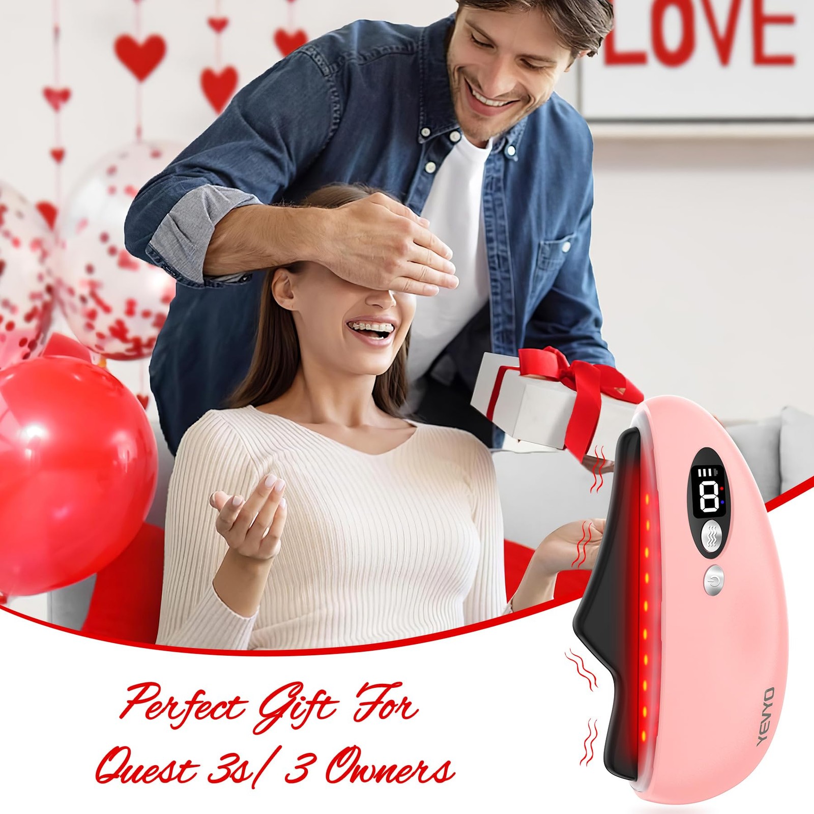 YEVYO Gua Sha Facial Tool Electric Black Obsidian Guasha Tool for Face Chin N...