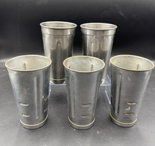Lot of 5 Vtg Stainless Steel Milkshake Malt Mixer Cups