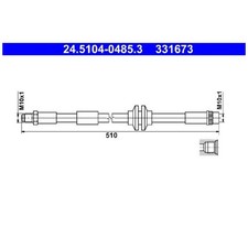 2x ATE Bremsschlauch vorne 4534281500 4534280400 22314164