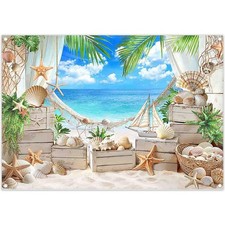Fabric Summer Beach Ocean Photography Backdrop Tropical 7x5ft Party Props