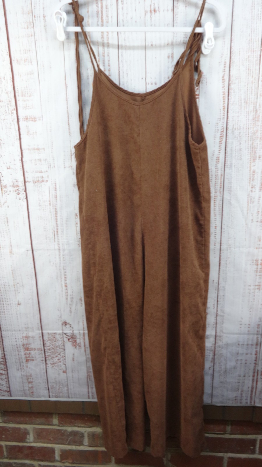 SHEIN Brown Overalls Jumpsuit Womens Medium Boho Wide-leg Romper