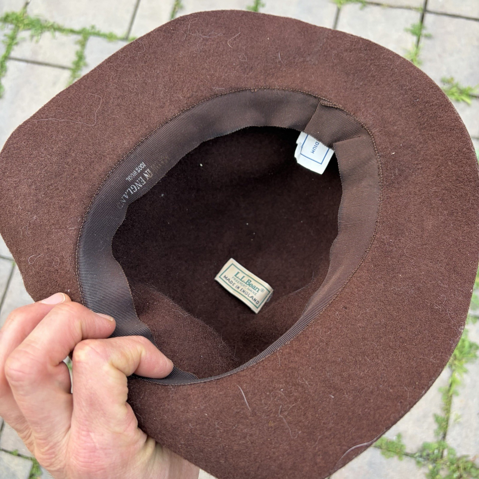 Vintage 70s 80s LL Bean Wool Felt Hat Womens Made In England Size M 6 3/4