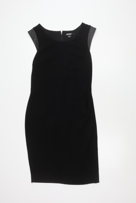 DKNY Damen schwarzes knielanges festliches Etuikleid