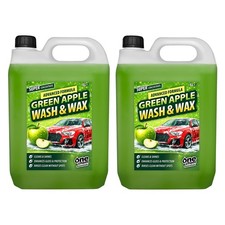 Wash and Wax Car Shampoo 2 x 5L, Green Apple Fragrance, Cleans Protects One Chem