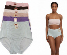 3 or 6 Women Cotton Blend High Waist Light Tummy Control Girdle Brief Underwear