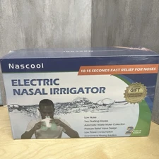 Nascool Electric Nasal Irrigation System 50 Salt Packets Sinus Rinse Clean