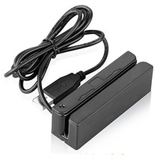2xhome - POSMATE - USB Mini Credit Card 3 Track Hi Lo Co Pack of 1, Black