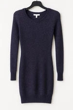BCBG Generation Mohair Blend Fuzzy Sweater Dress XS Deep Blue NWOT Soft