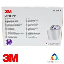 3M 1538-2 Durapore Surgical Tape 2in x 10yd Latex Free Non-Sterile Box of 6