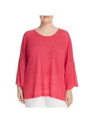 NALLY & MILLIE Womens Stretch Slitted Bell Sleeve Scoop Neck Wear To Work Top