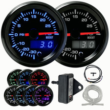 2 52mm Turbo Boost Meter 7 Color -30-30 Psi Pressure Vacuum Boost Gauge