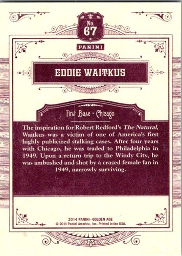 2014 Panini Golden Age #67 Eddie Waitkus - Picture 2 of 2