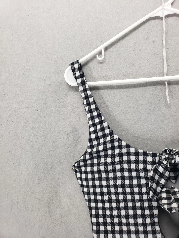 Купальник женский Mara Hoffman маленький черный белый имбирь цельный узел спереди шикарный - Изображение 2 из 4