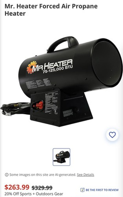 #ad Mr. Heater Propane Heater 125k BTU F271390 $175.00