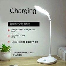 14LED Flexible Touch Desk Light Bedside Reading Lamp Dimmable USB Rechargeable