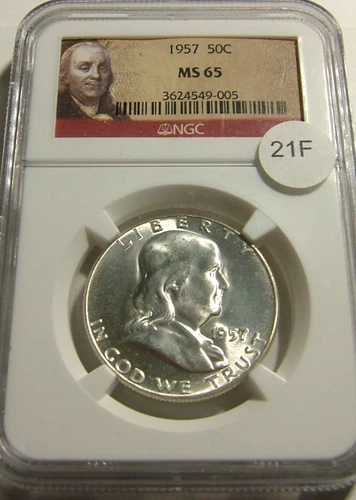1957 Franklin Half Dollar 50C NGC MS 65